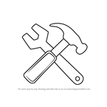 How to Draw Hammer And Wrench