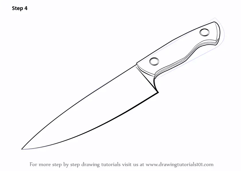 Learn How To Draw A Knife Tools Step By Step Drawing Tutorials