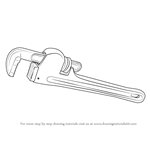How to Draw pipe Wrench