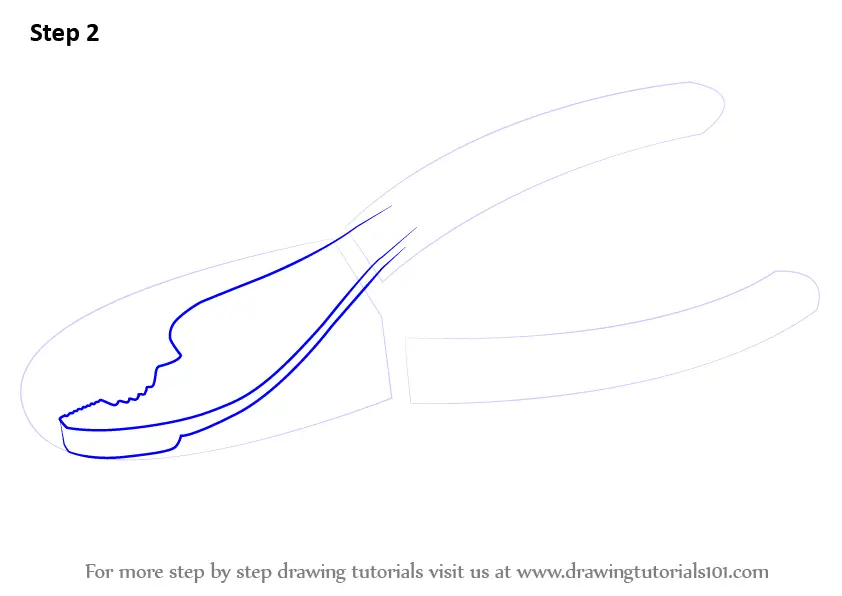 Learn How to Draw Plier (Tools) Step by Step : Drawing Tutorials