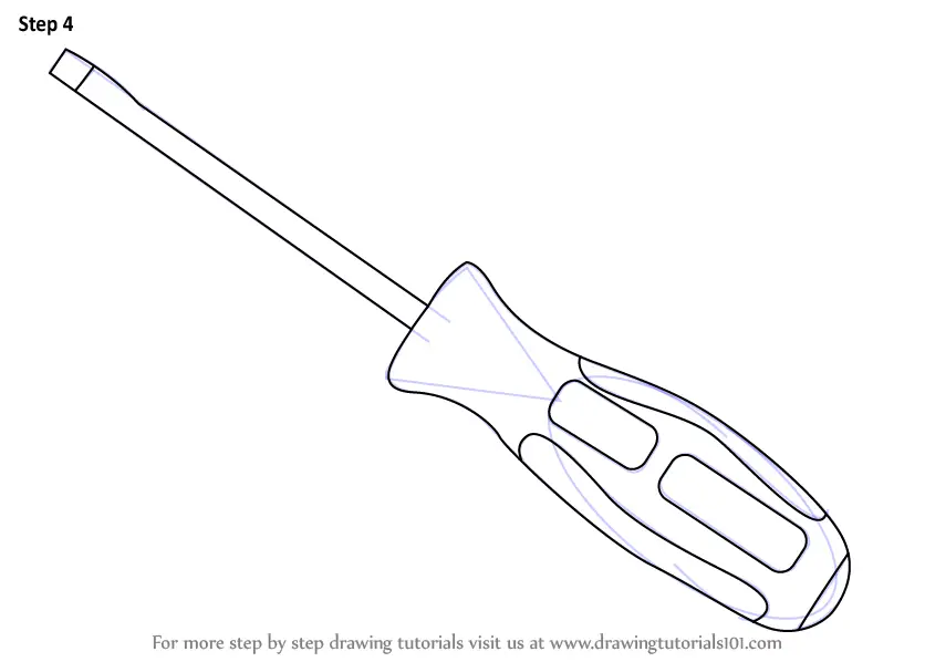Learn How to Draw a Slotted Screwdriver Tools Step by Step Drawing 