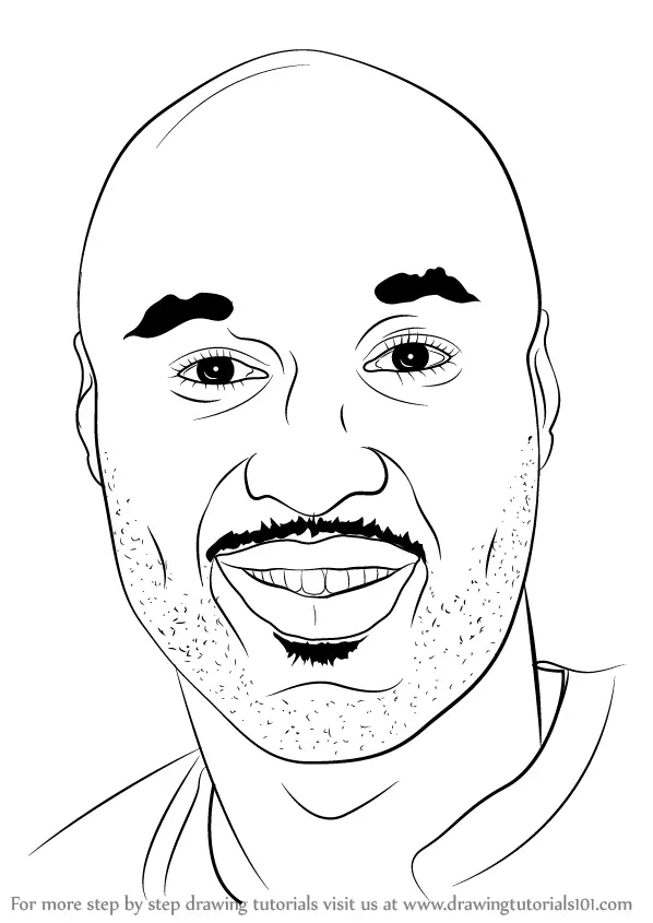 Step by Step How to Draw Lamar Odom : DrawingTutorials101.com