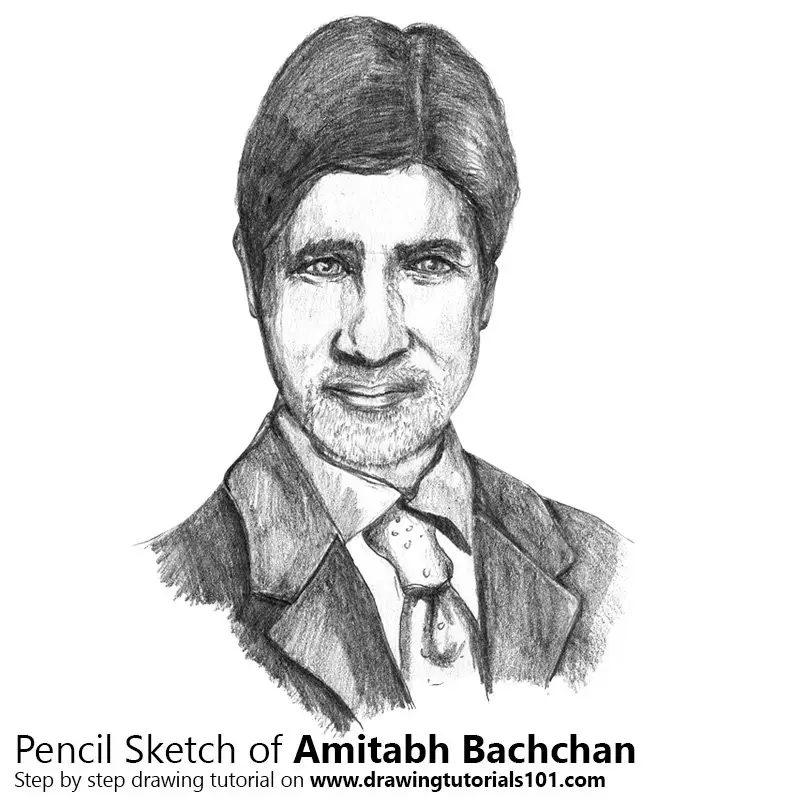 Pencil Sketch of Amitabh Bachchan - Pencil Drawing