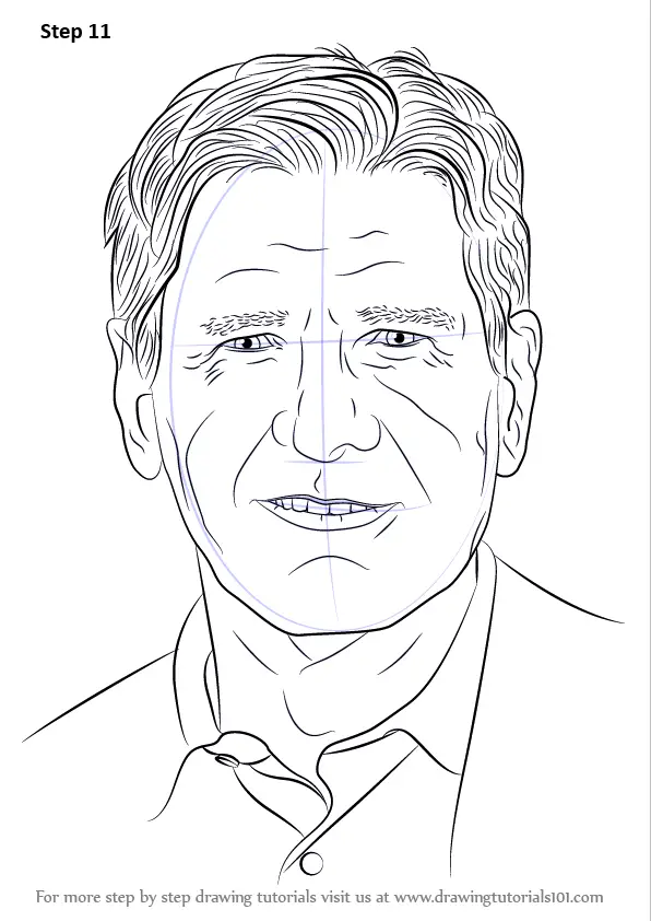 Learn How to Draw Harrison Ford (Celebrities) Step by Step : Drawing ...