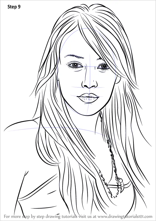 Learn How to Draw Hilary Duff (Celebrities) Step by Step : Drawing ...