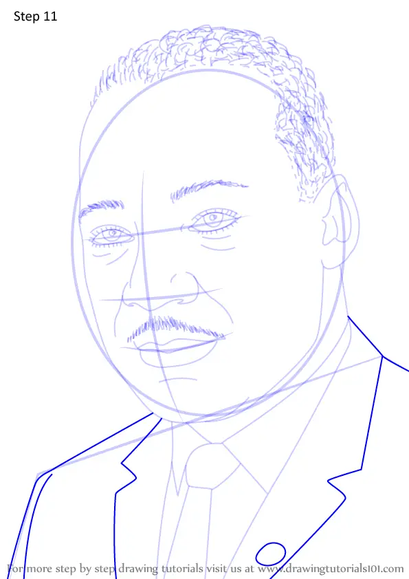 Learn How to Draw Martin Luther King Jr (Celebrities) Step by Step