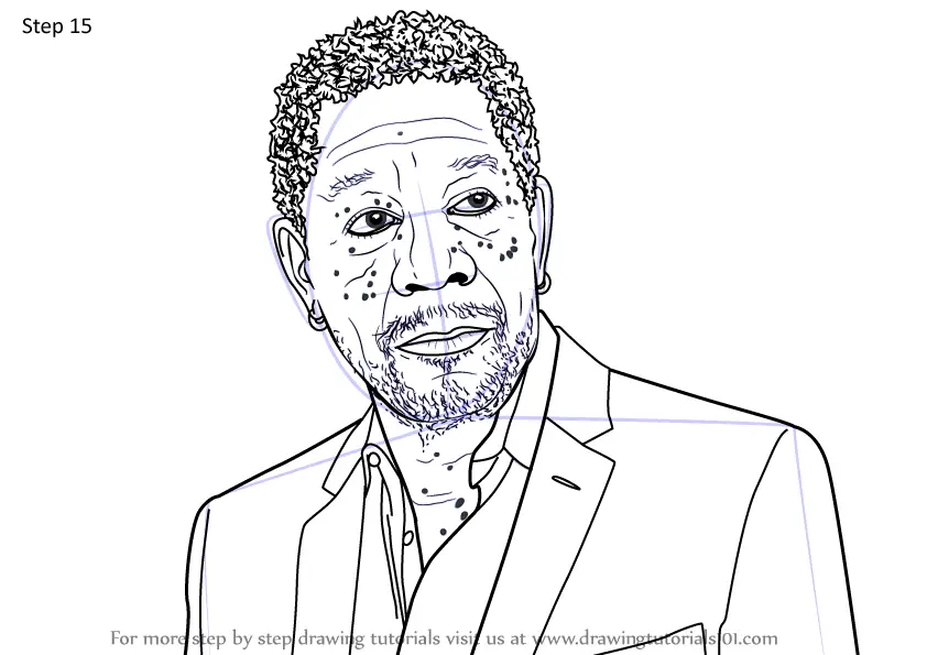 Learn How to Draw Morgan Freeman Celebrities Step by 