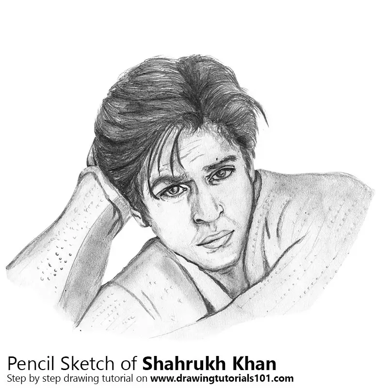 Pencil Sketch of Shahrukh Khan - Pencil Drawing
