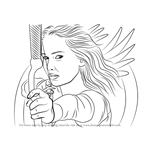 How to Draw Katniss Everdeen with Bow and Arrow