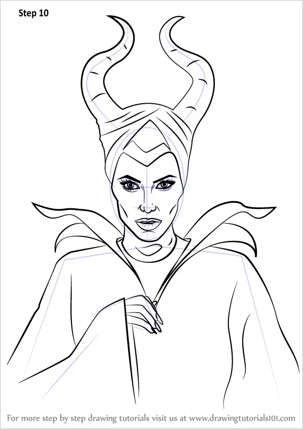 maleficent drawing draw step easy drawings characters tutorials drawingtutorials101 sketches disney jolie angelina cute learn