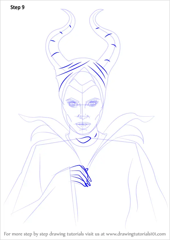 Learn How to Draw Maleficent (Characters) Step by Step : Drawing Tutorials