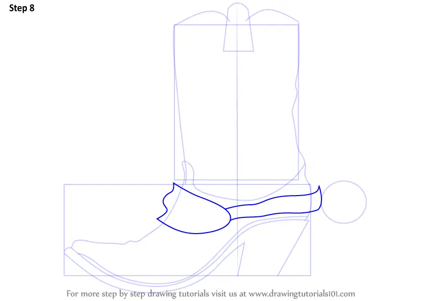 Learn How to Draw Cowboy Boots (Cowboys) Step by Step : Drawing Tutorials