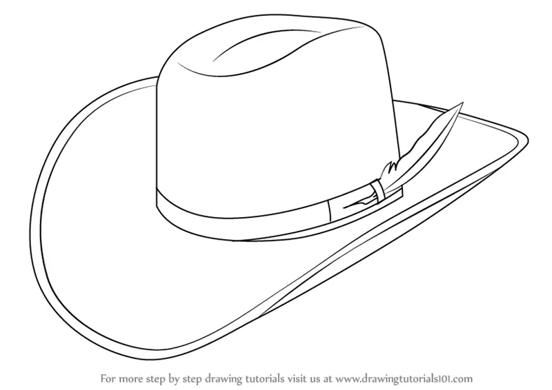 Learn How to Draw Cowboy Hat (Cowboys) Step by Step Drawing Tutorials