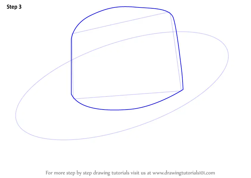 Learn How to Draw Cowboy Hat (Cowboys) Step by Step : Drawing Tutorials