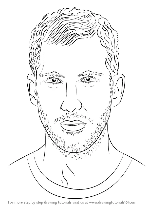 Step by Step How to Draw Calvin Harris : DrawingTutorials101.com