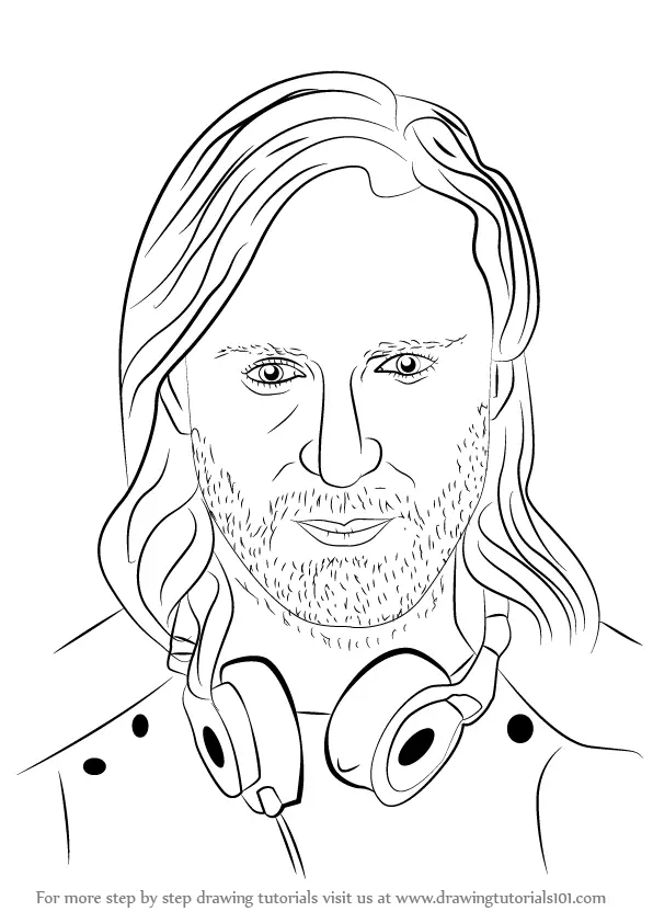 Learn How to Draw David Guetta (DJ's) Step by Step : Drawing Tutorials