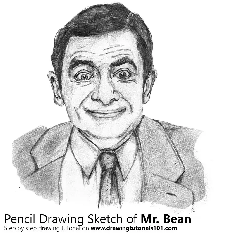 Pencil Sketch of Mr. Bean - Pencil Drawing