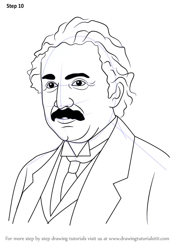 Learn How to Draw Albert Einstein (Famous People) Step by Step