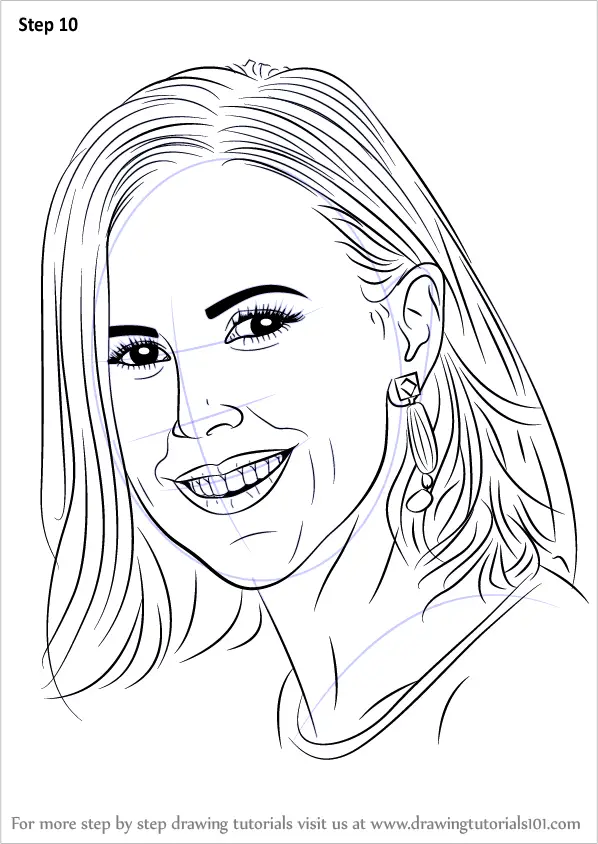 Step by Step How to Draw Tory Burch : DrawingTutorials101.com