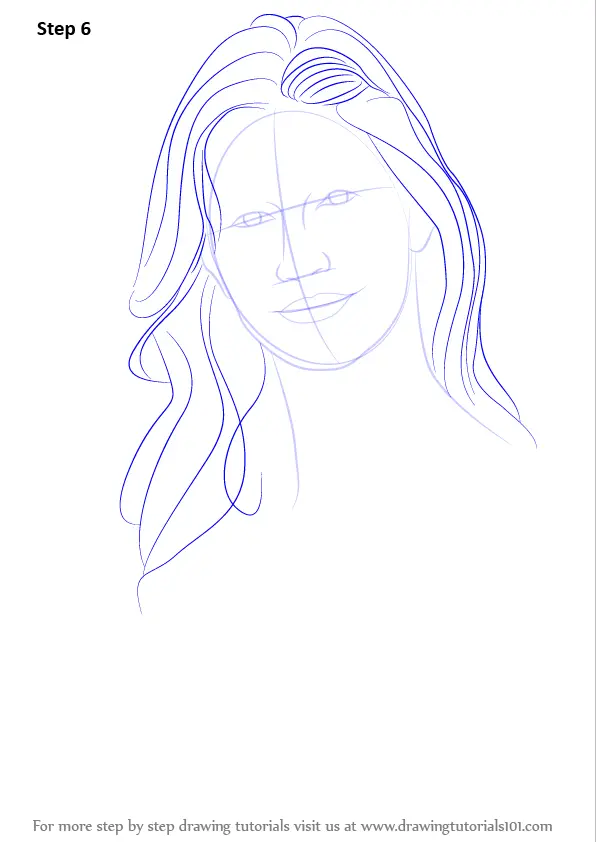 Step by Step How to Draw Gisele Bündchen : DrawingTutorials101.com