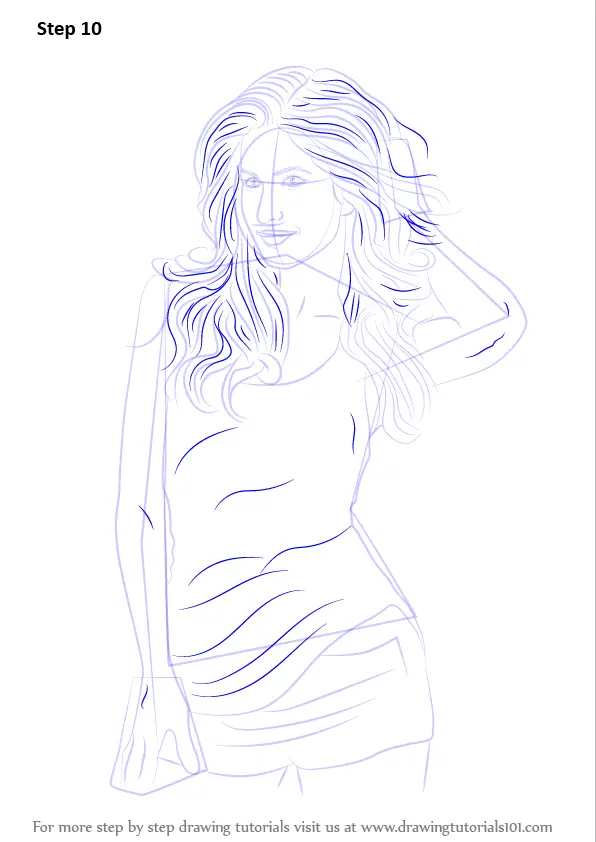 Learn How to Draw Katrina Kaif Female Models Step by Step  Drawing  Tutorials