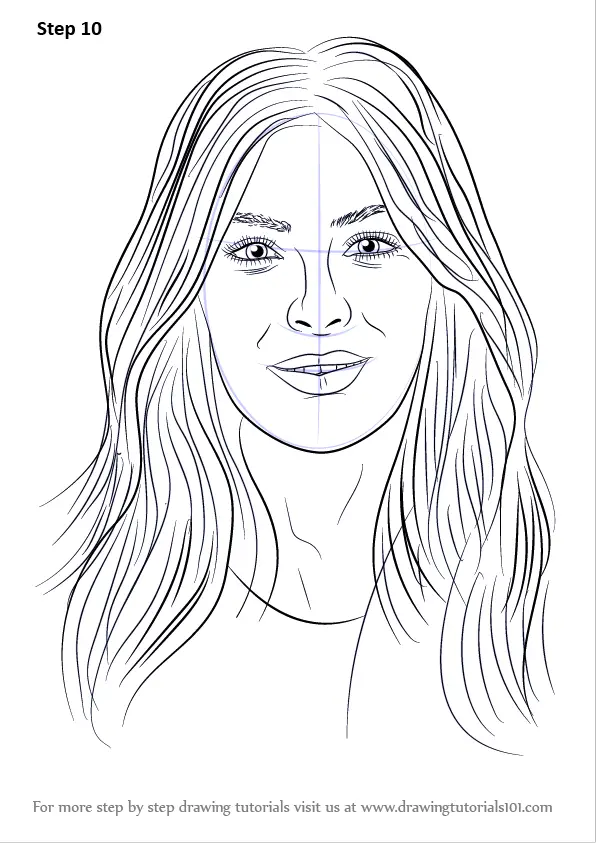 Learn How to Draw Kim Kardashian (Female Models) Step by Step : Drawing