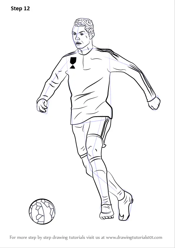 Learn How to Draw Cristiano Ronaldo (Footballers) Step by Step : Drawing  Tutorials
