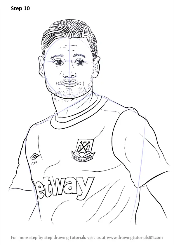 Step by Step How to Draw Mauro Zárate : DrawingTutorials101.com