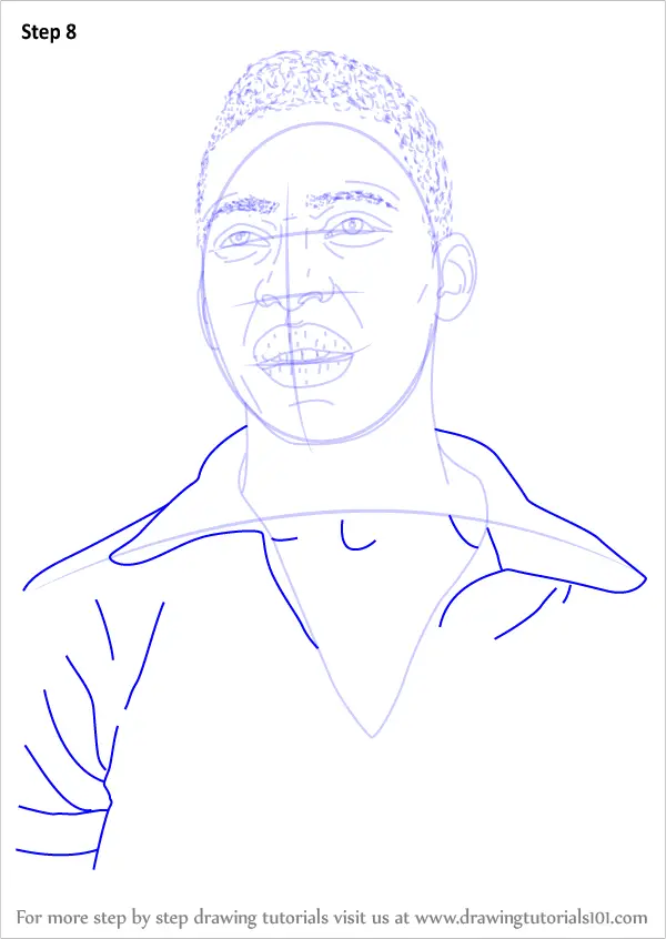 Learn How to Draw Pele (Footballers) Step by Step : Drawing Tutorials