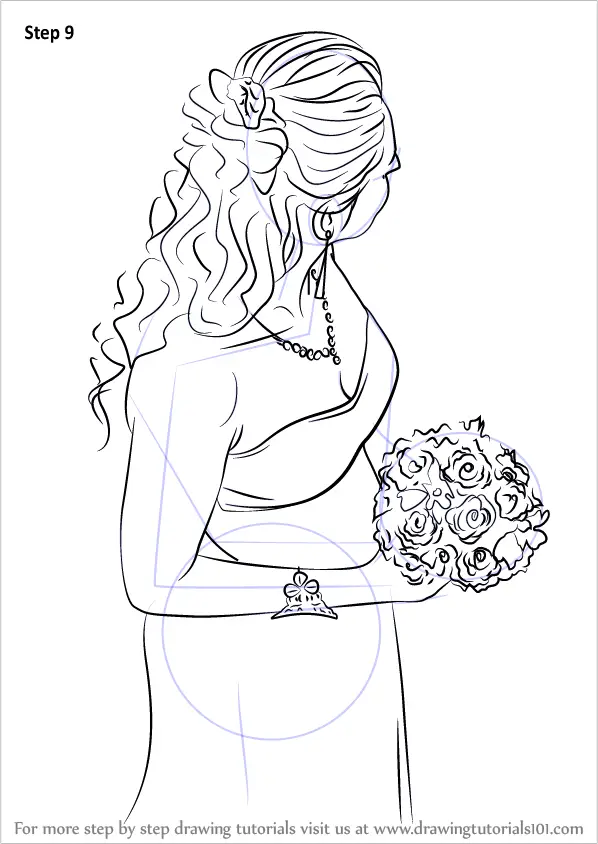 Learn How to Draw a Beautiful Bride (Girls) Step by Step Drawing
