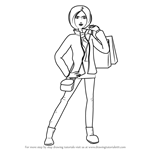 How to Draw a Woman Holding Shopping Bag