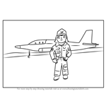How to Draw an Airforce Pilot for Kids Scene