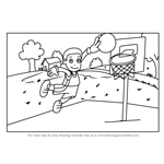 How to Draw a Basket Ball Player for Kids
