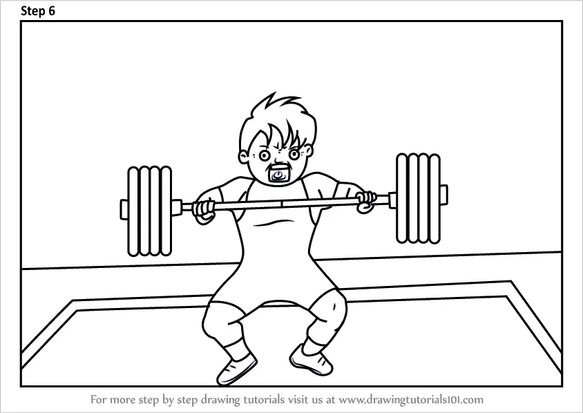 Learn How to Draw a Boy Lifting Weight (Other Occupations) Step by Step