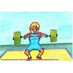 How to Draw a Boy Lifting Weight