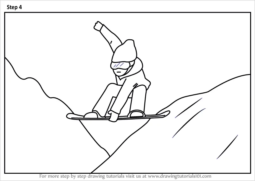 Step by Step How to Draw a Boy Skiing