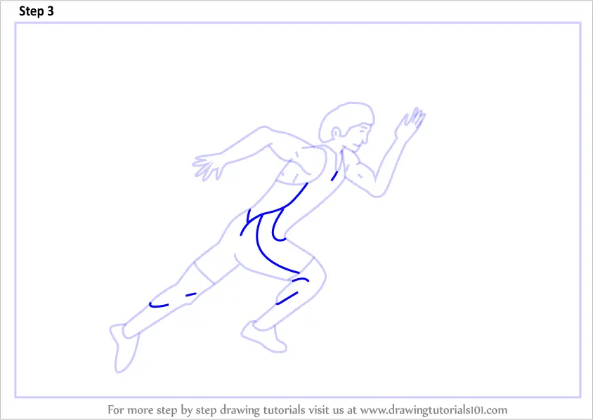 Learn How to Draw a Cartoon Runner (Other Occupations) Step by Step