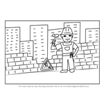 How to Draw a Construction Worker Scene