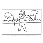 How to Draw a Girl Baton Twirling Sport