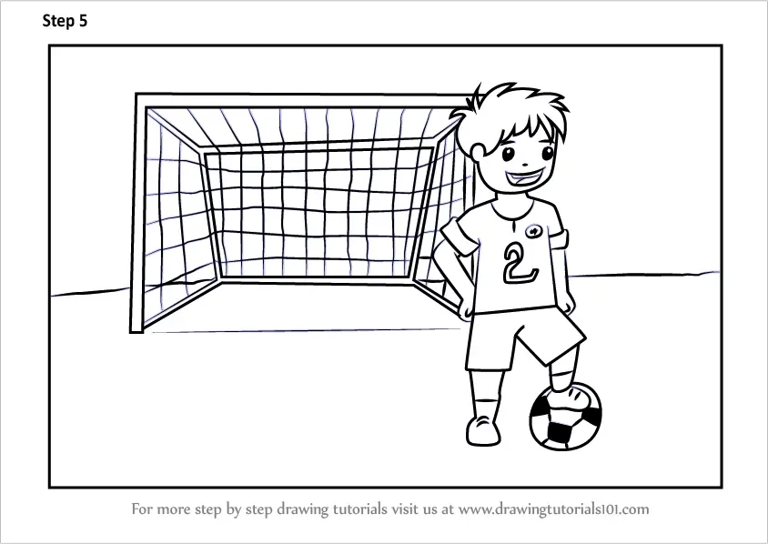 Step by Step How to Draw a Goal Keeper for Kids