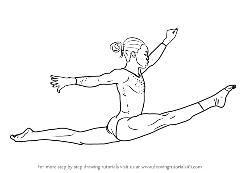 Learn How to Draw a Gymnast (Other Occupations) Step by Step Drawing