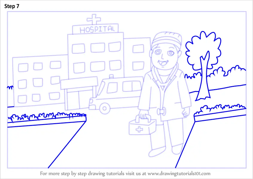 Learn How to Draw a Hospital Building with Doctor (Other Occupations ...