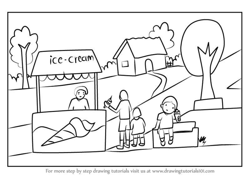 Learn How to Draw an Ice Cream Seller (Other Occupations ...