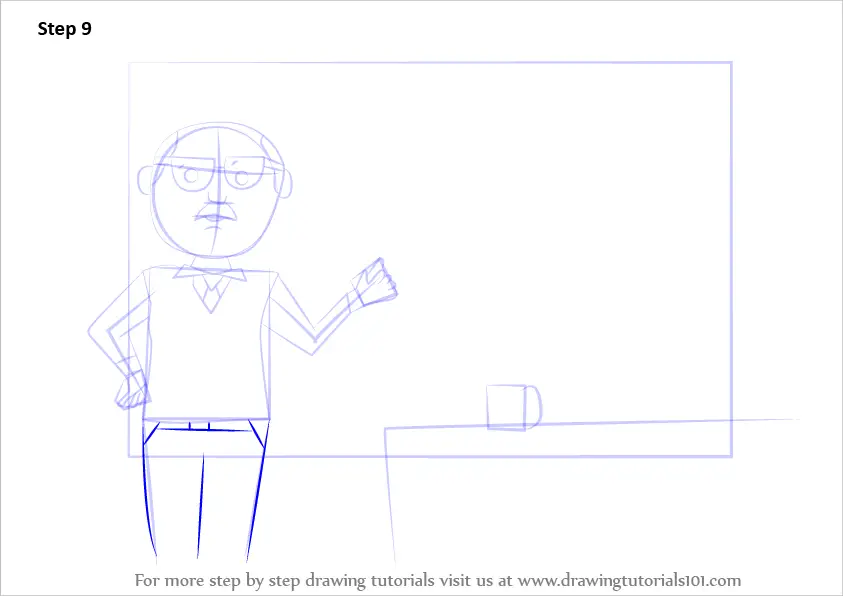Learn How to Draw a Professor (Other Occupations) Step by Step