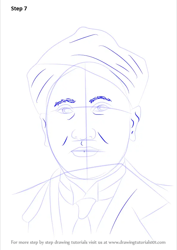 Simple How To Draw Cv Raman Sketch with Pencil