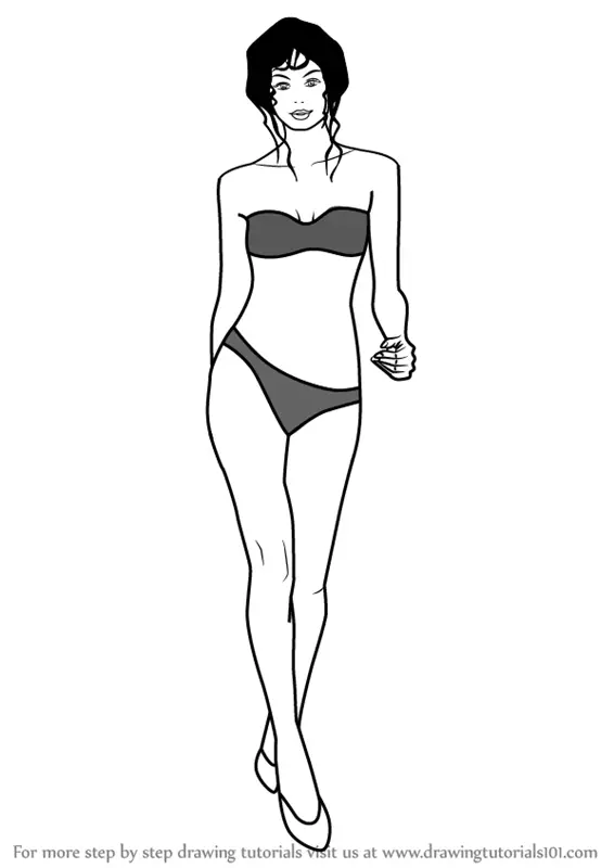 How to Draw Girl in Bikini. 