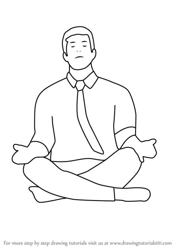 Step by Step How to Draw Person Meditating