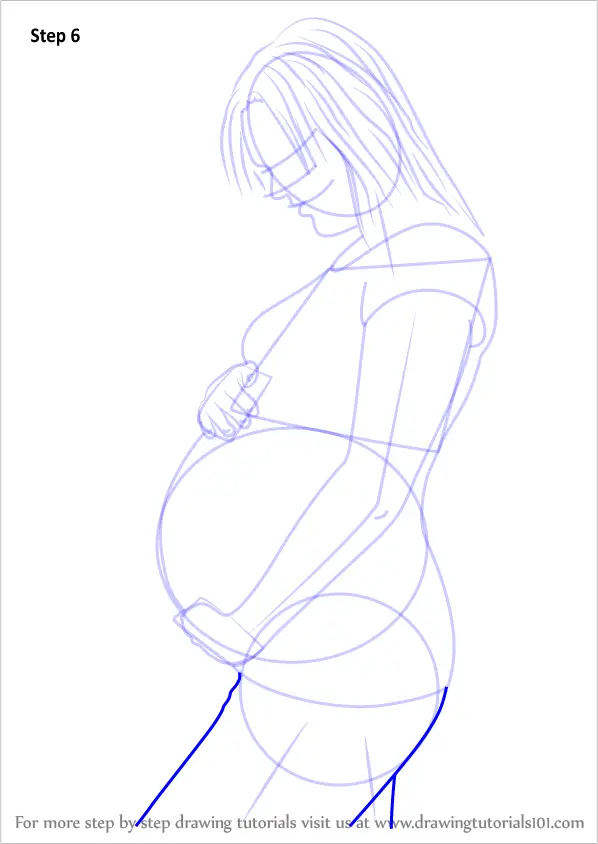 Step by Step How to Draw Pregnant Woman