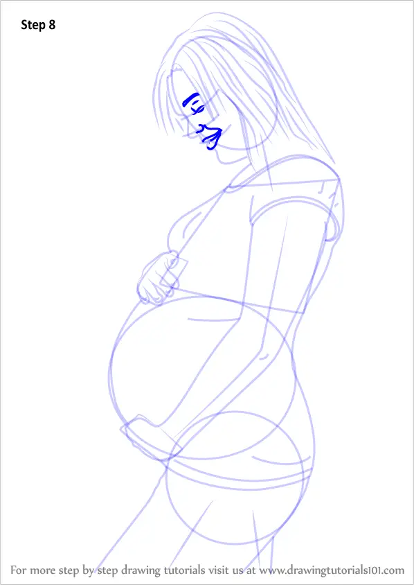 Learn How to Draw Pregnant Woman (Other People) Step by Step Drawing