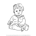 How to Draw Sitting Baby Girl